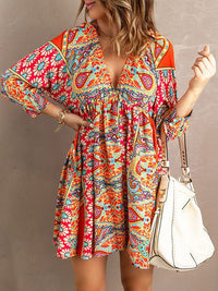 Cute Tassel Off Shoulder Deep V-neck Dress