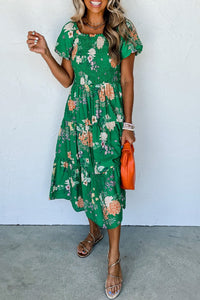 tiered midi dress