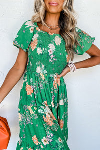 tiered midi dress