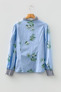 ruffled v neck blouse