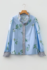 ruffled v neck blouse