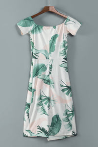 High Neck Floral Print Tie Long Sleeve Dress