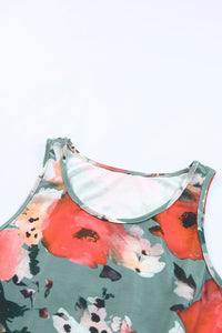High Neck Floral Print Tie Long Sleeve Dress