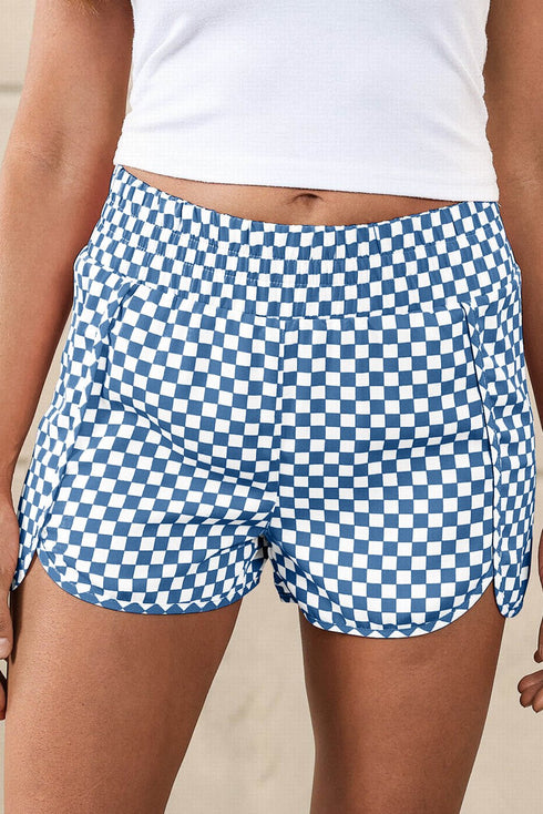 Women's High Waisted Women's Blue Leopard Print Athletic Shorts for Ultimate Comfort and Performance in Activewear