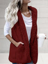 Warm Sherpa Sleeveless Hoodie Vest