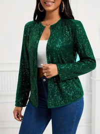 Layer up with this stylish Long Sleeve Open Front Jacket for Women, perfect for Spring and Fall!