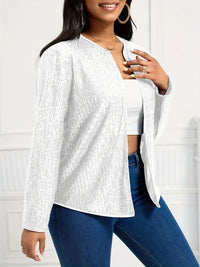 Layer up with this stylish Long Sleeve Open Front Jacket for Women, perfect for Spring and Fall!