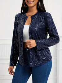 Layer up with this stylish Long Sleeve Open Front Jacket for Women, perfect for Spring and Fall!