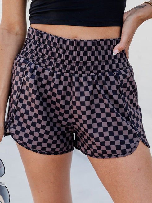 Leopard Print High Rise Workout Shorts