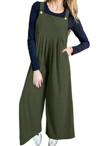 Four Leaf Clover Leopard Bib Wide Leg Jumpsuit