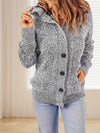 Loose Fleece Hooded Sweater Coat For Women With Wool Blend Fabric
