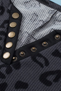 Loose Leopard Print Crew Neck Short Sleeve Dress