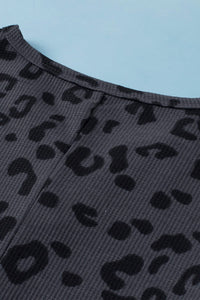 Loose Leopard Print Crew Neck Short Sleeve Dress