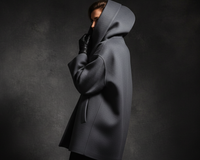 Women's Loose Solid Button Hooded Woolen Coat, photo 9