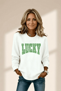 Women's Lucky Leopard Embroidered Cotton-Blend Sweatshirt