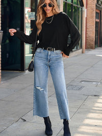 Luxurious Gold Velvet Round Neck Long Sleeve T-Shirt