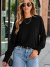Luxurious Gold Velvet Round Neck Long Sleeve T-Shirt