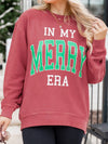 Merry Era Pink Corded Sweatshirt with Strawberry Print