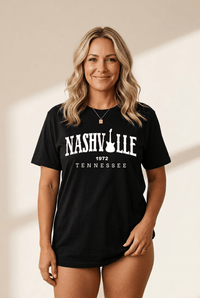 Women's Nashville Graphic T-Shirt: Women's Black Country Music Tee