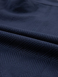 Navy Blue Ribbed Ruffle Sleeve Two-Piece Pant Set