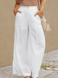 One-Shoulder Crop Top & Mopping Pants Two-Piece Suit