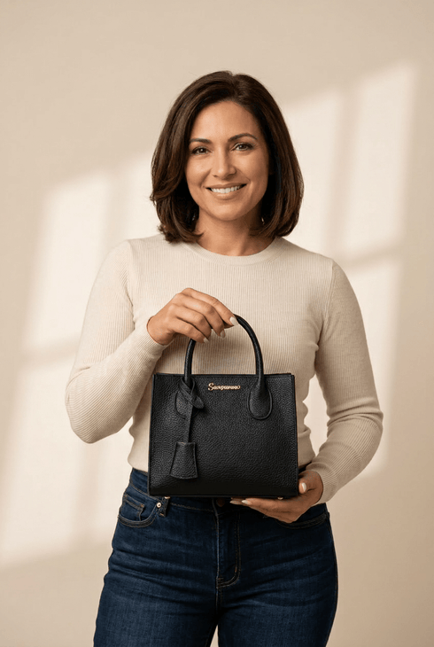 Women's Pebbled Vegan Leather Structured Mini Satchel
