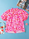 Pink Geometric Blouse