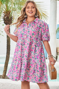 plus size floral a line dress