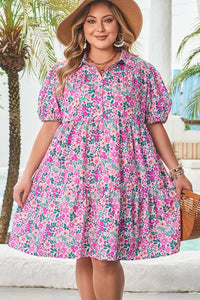 plus size floral a line dress