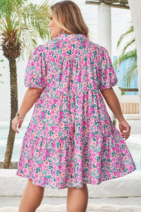 plus size floral a line dress