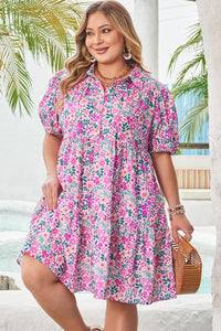 plus size floral a line dress