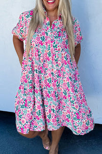 plus size floral a line dress