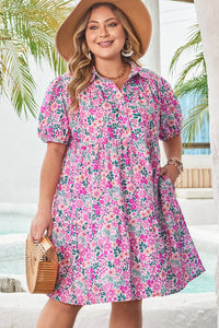 plus size floral a line dress