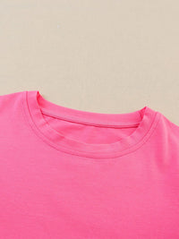 Pink Tulle Ruffle Sleeve Cotton Top