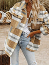 Plaid Long Sleeve Button-Down Lapel Casual Jacket