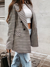 Plaid Print Lapel Small Blazer