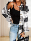 Women's Plus Size Plaid Shacket Jacket