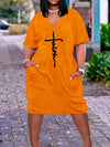 Women's Faith Cross Print Dress