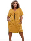 Plus Size V-Neck T-Shirt Dress
