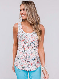 Plus Size Round Neck Floral Printed Pattern Chiffon Blouse