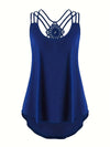 Women's Plus Size Criss Cross Cami Top with Lace Detail