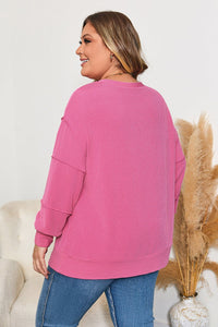 plus size ribbed long sleeve top