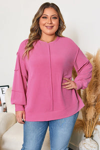 plus size ribbed long sleeve top