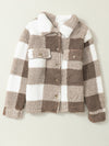 Checkered Plush Fleece Jacket