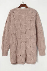 Pocket Twist Long Sweater Cardigan