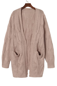 Pocket Twist Long Sweater Cardigan