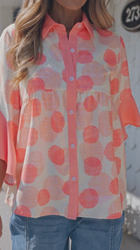 Women's Cute Pink Polka Dot Ruffle Babydoll Top - Short Sleeve Casual Summer Shirt for Effortless Style and Comfort