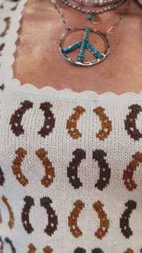 Trendy Women's White Leopard Print Scalloped Square Neck Sweater Vest - Stylish & Comfortable Fit for Everyday Wear