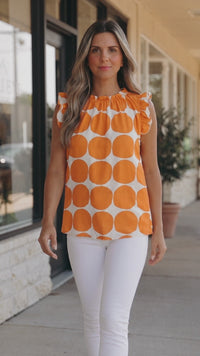 Stylish Women's Yellow Polka Dot Frilled Tank Top - Comfortable Summer Blouse for Casual Outings and Everyday Wear