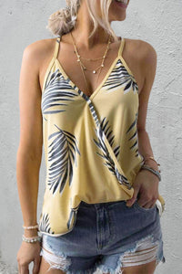 Printed Loose Sleeveless Jumpsuit - Square - Bare - Bateau